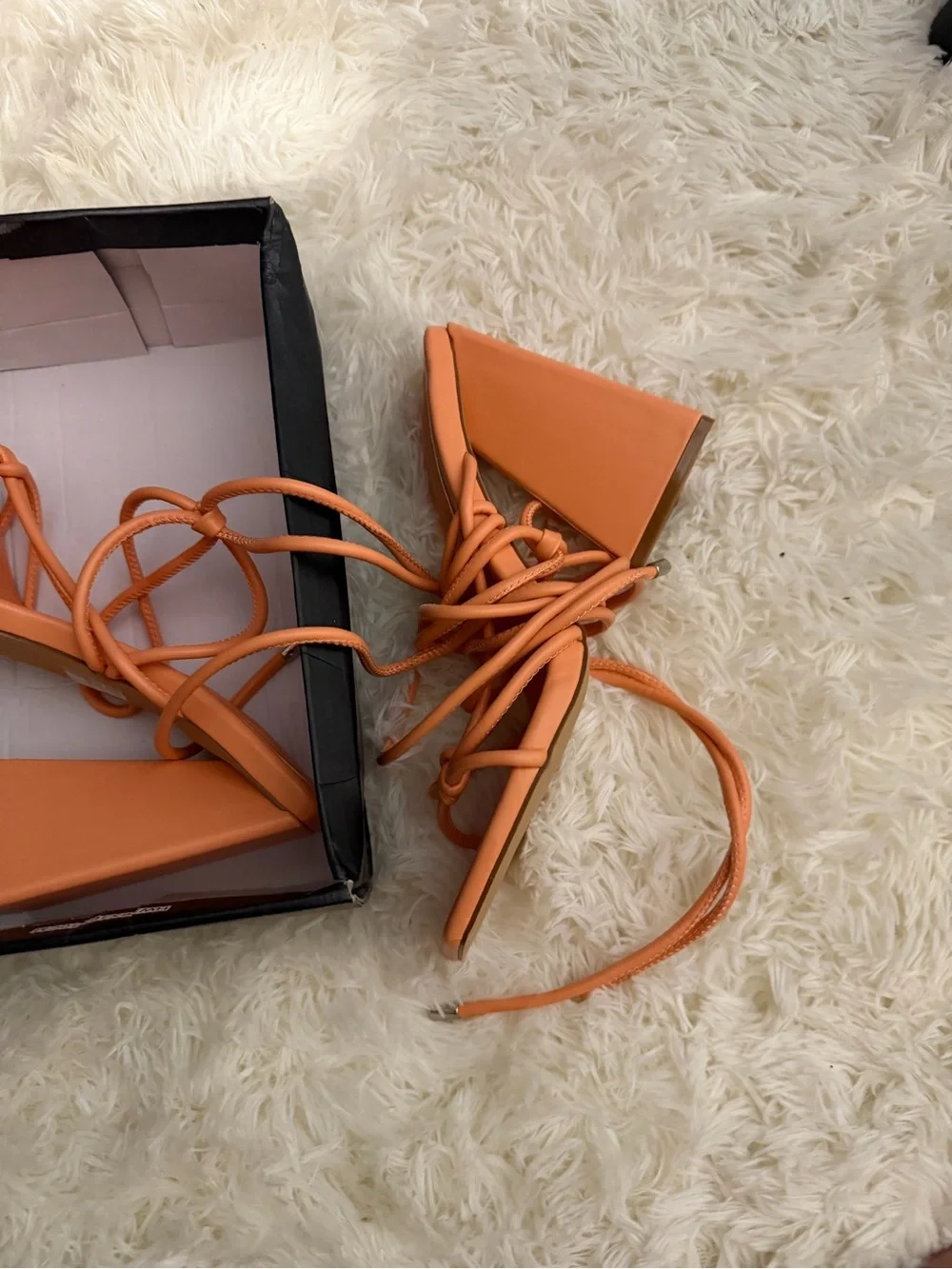 EGO Coral Lace-Up Square Toe Block Heels